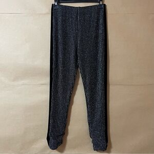 NBD | Tuxedo Legging in Silver Stripe Metallic High Rises Pull-On Pants Size M